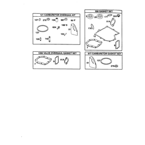 Gasket Sets Diagram and Parts List for 198700-198799 0141 Briggs and Stratton Engine